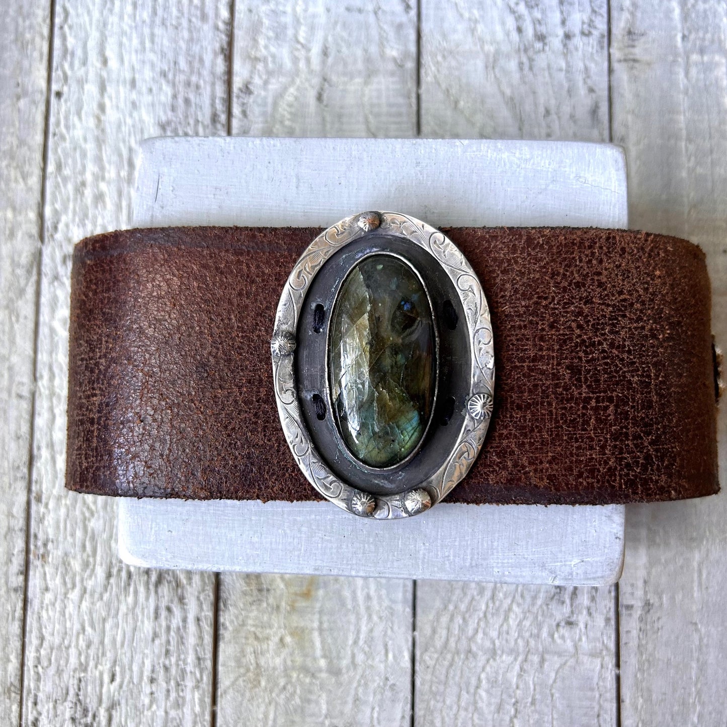 Labradorite + Sterling Cuff