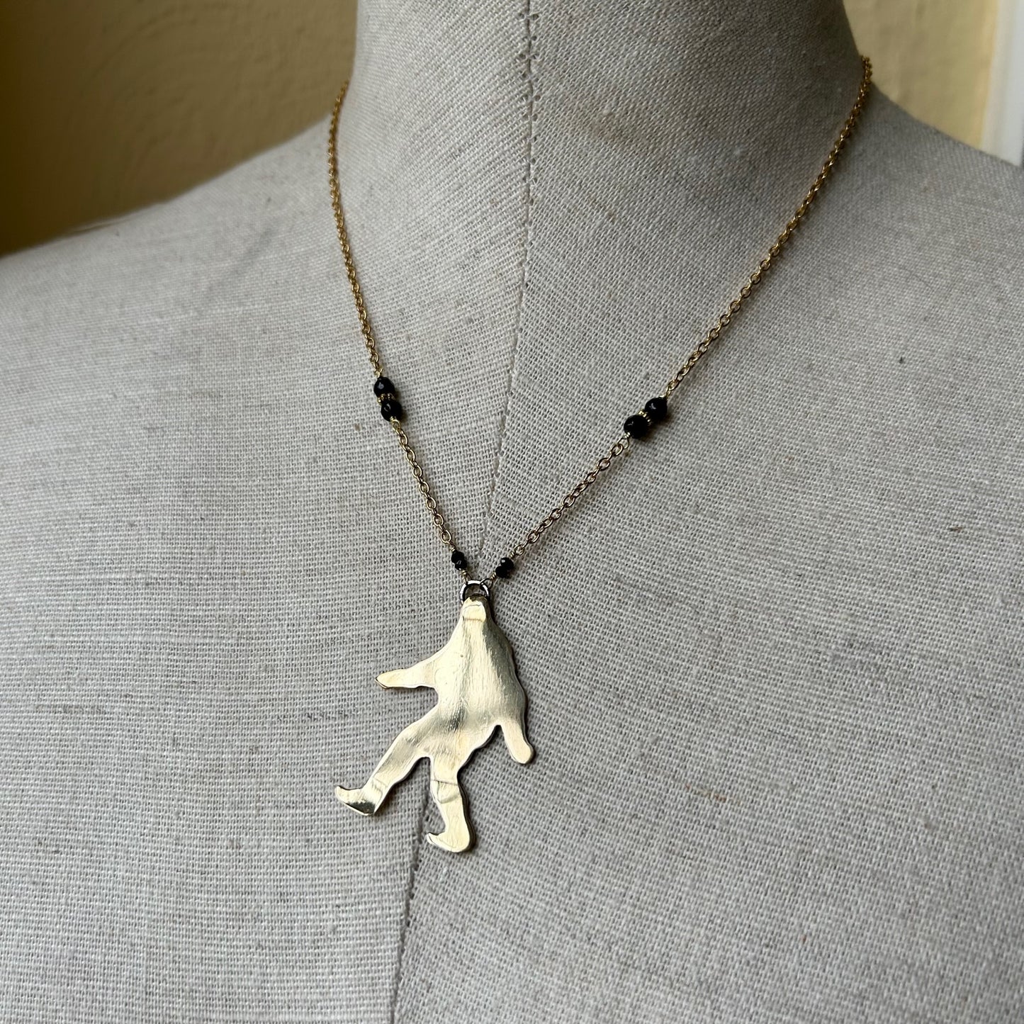 Brass Bigfoot Necklace