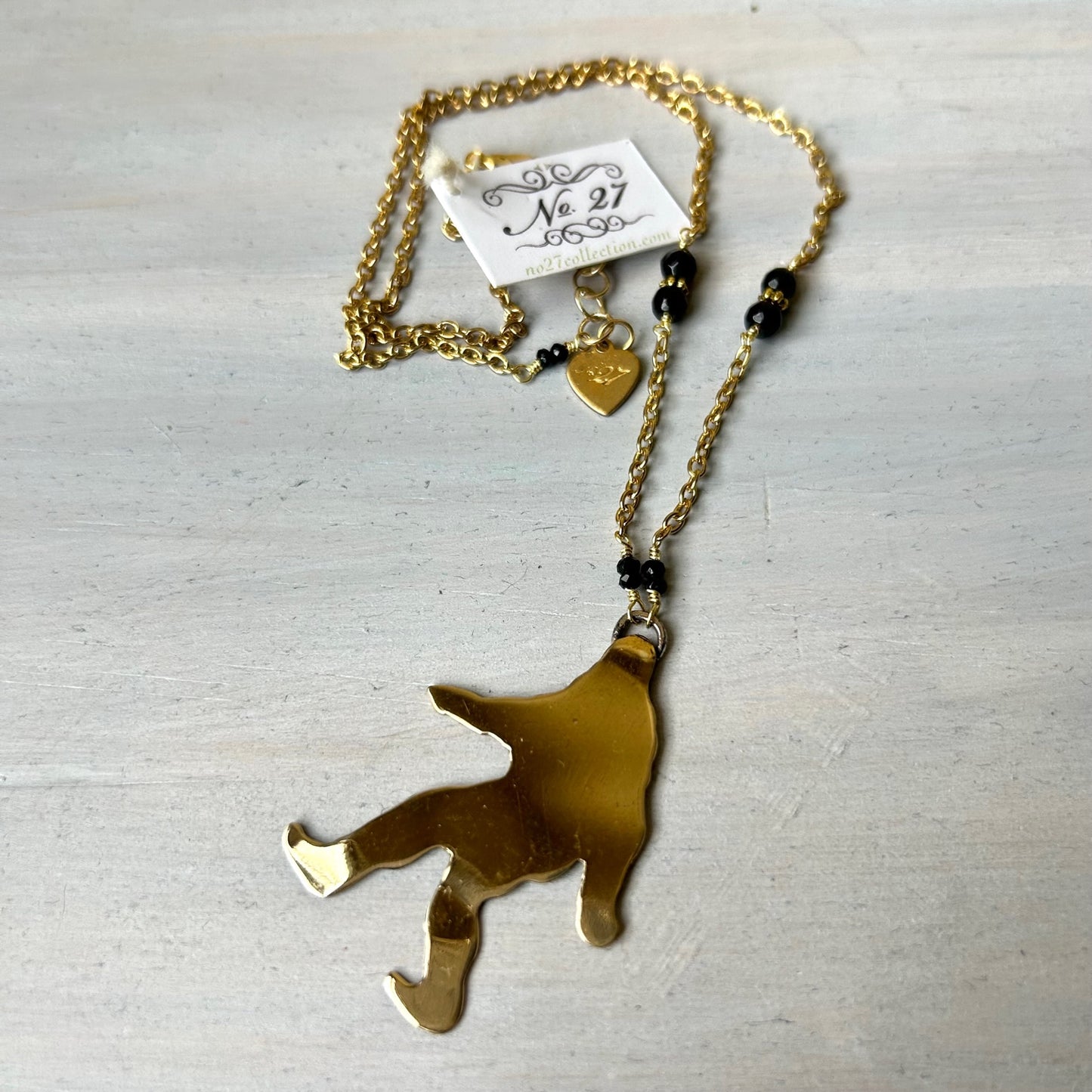 Brass Bigfoot Necklace