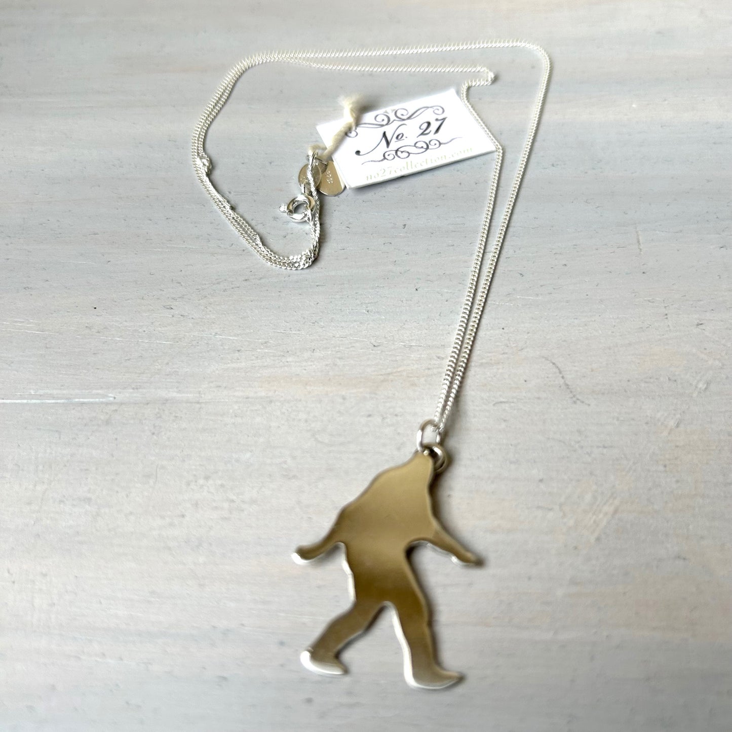 Silver Bigfoot Necklace
