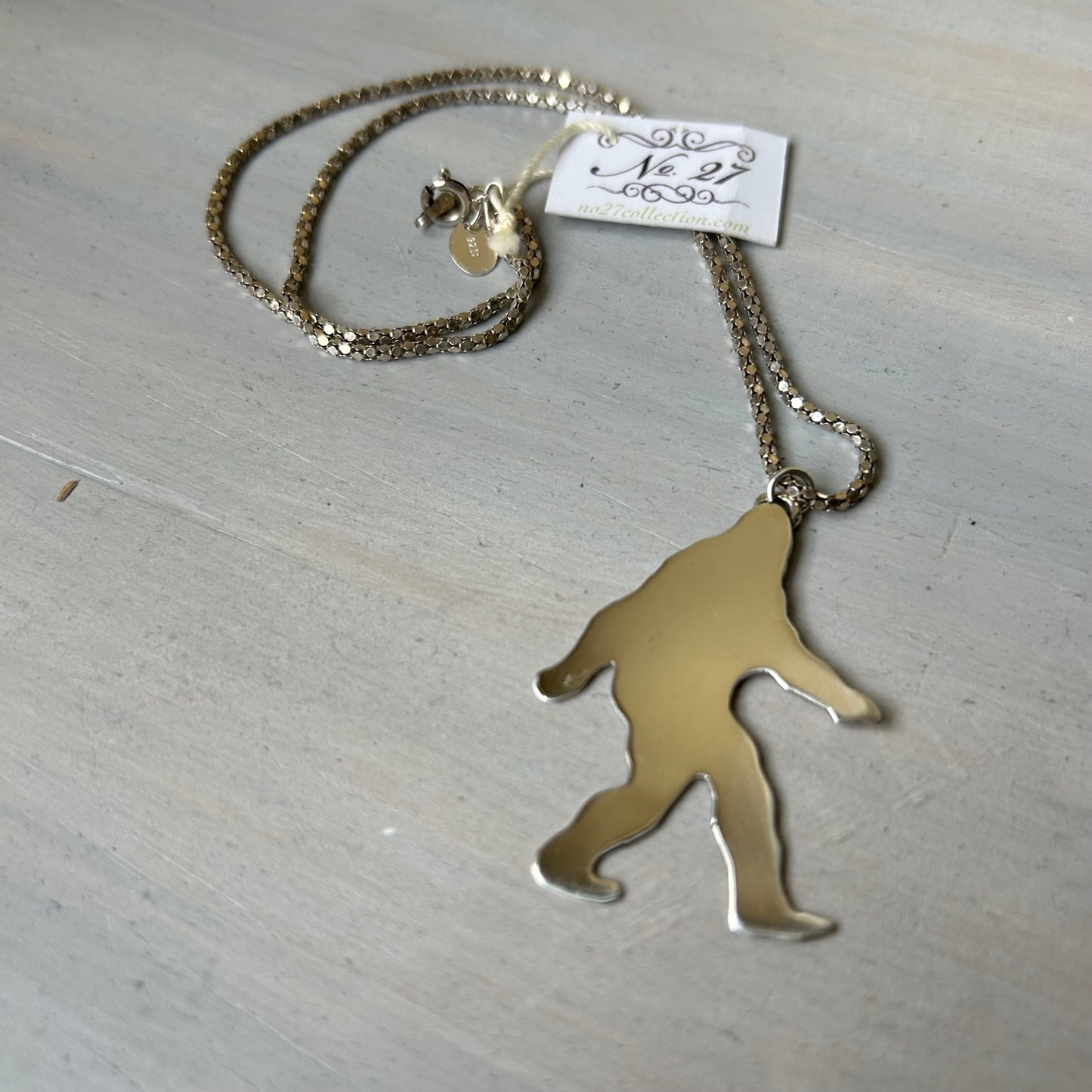 Silver Bigfoot Necklace