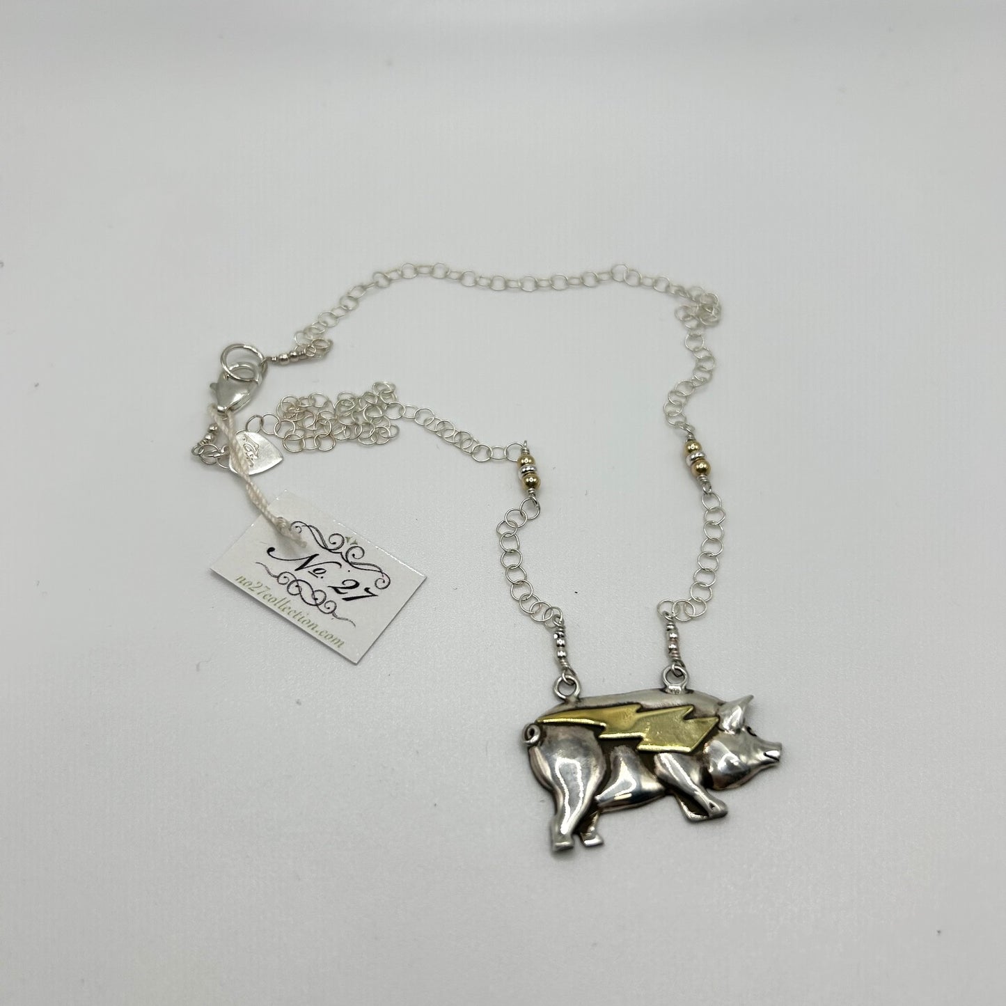 Lightning Pig Necklace