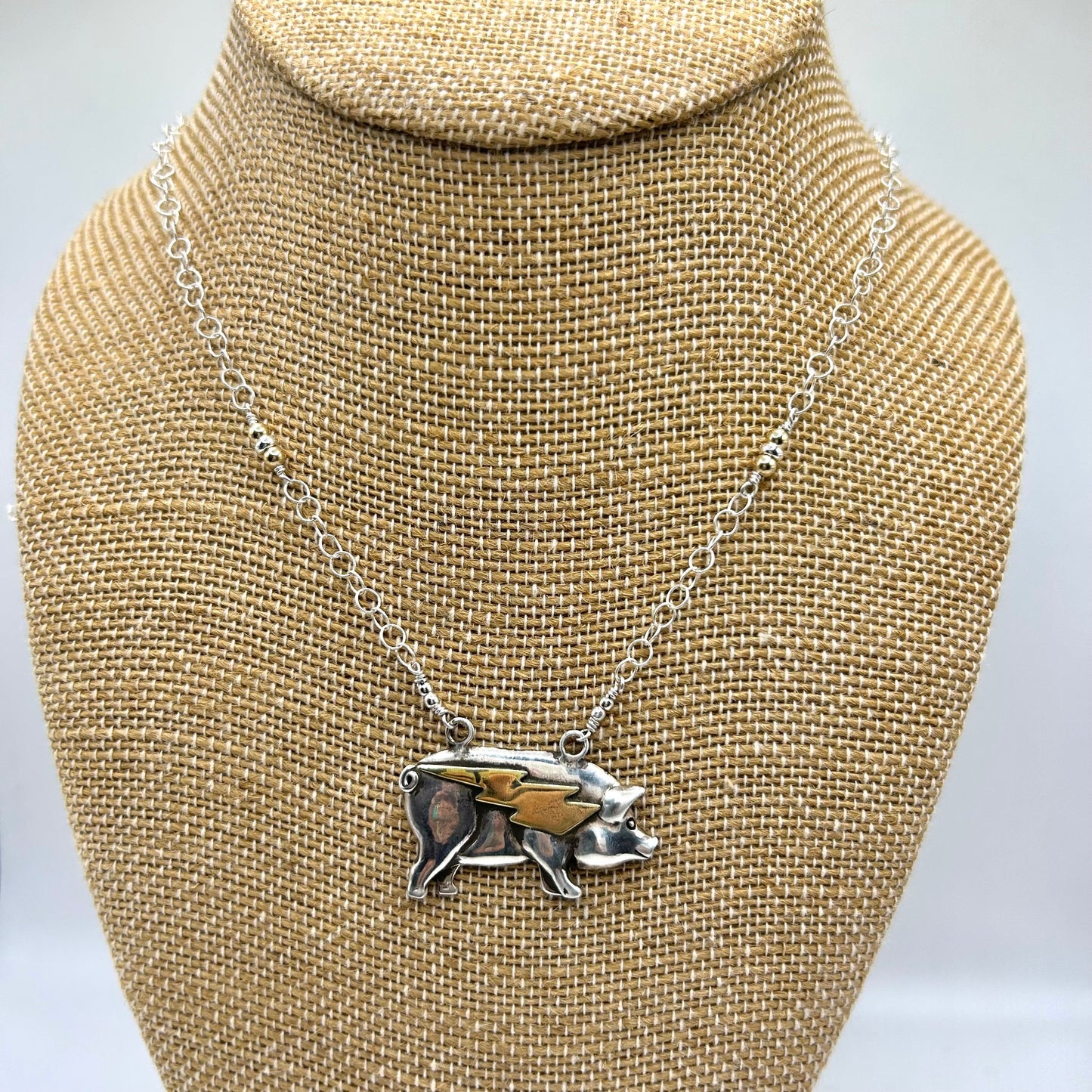 Lightning Pig Necklace