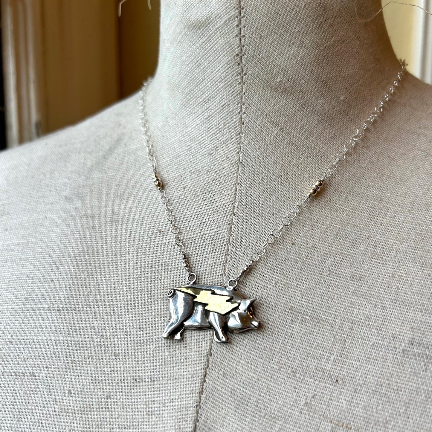 Lightning Pig Necklace