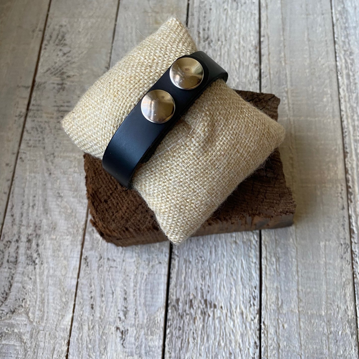 Sterling Heart Leather Band
