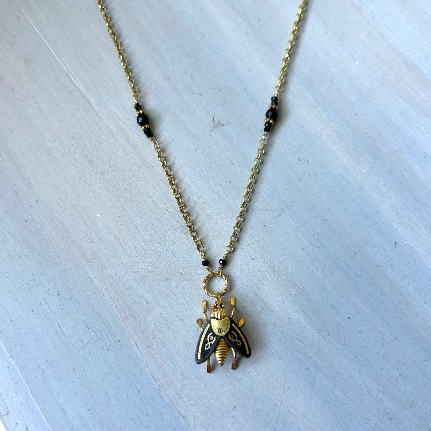 Damascene Fly Necklace