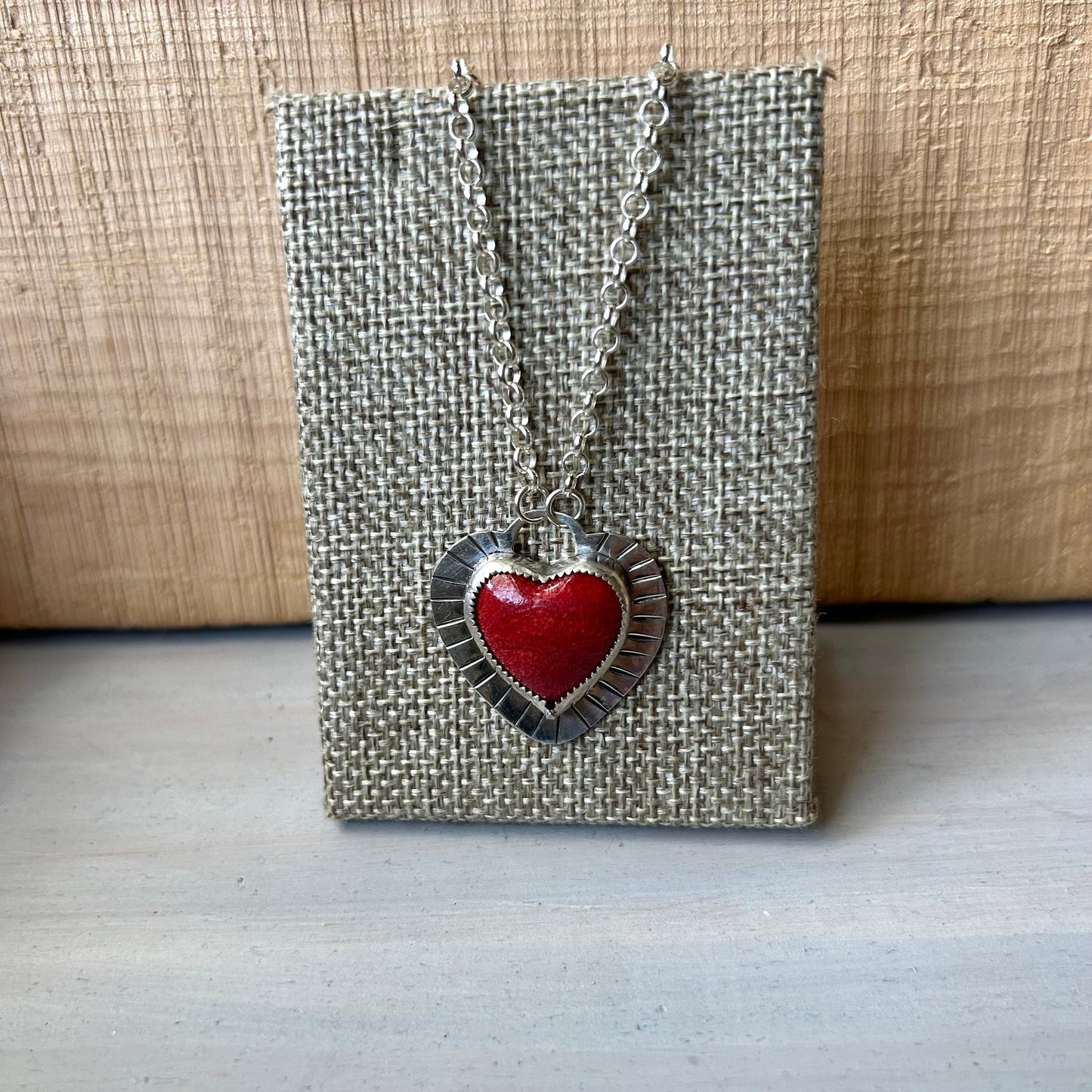 Red Coral Heart Necklace