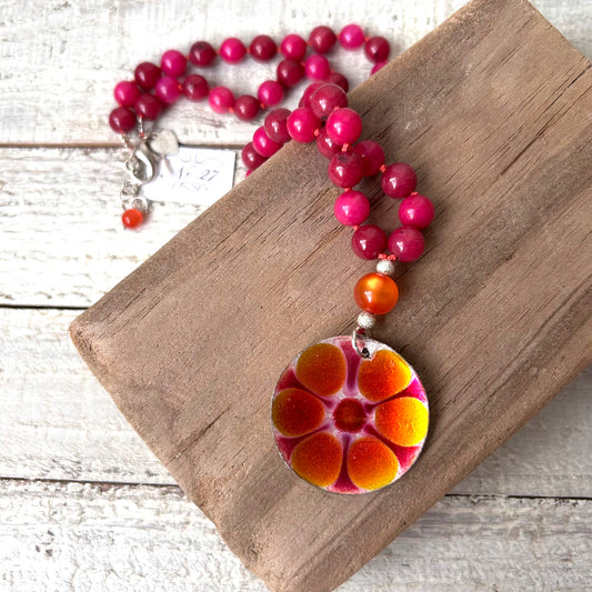 Enamel Pendant Necklace