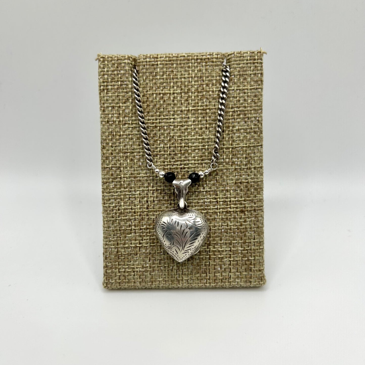 Vintage Sterling Heart Locket Necklace
