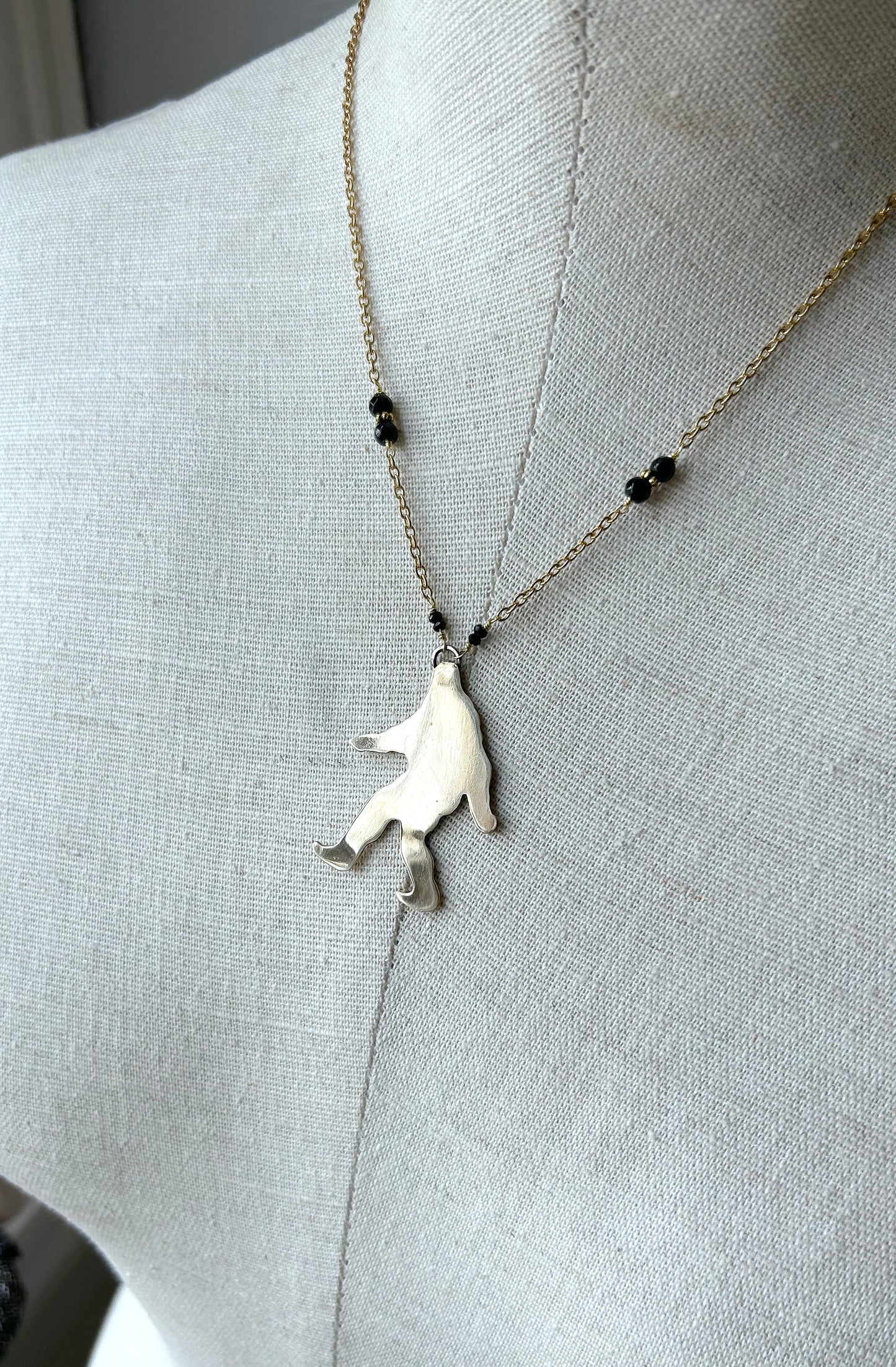 Brass Bigfoot Necklace