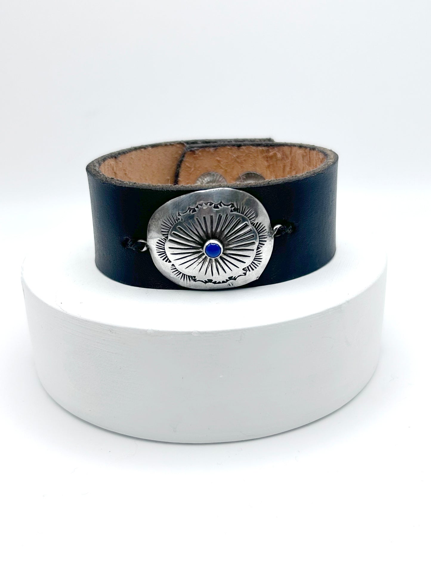Vintage Concho Leather Cuff