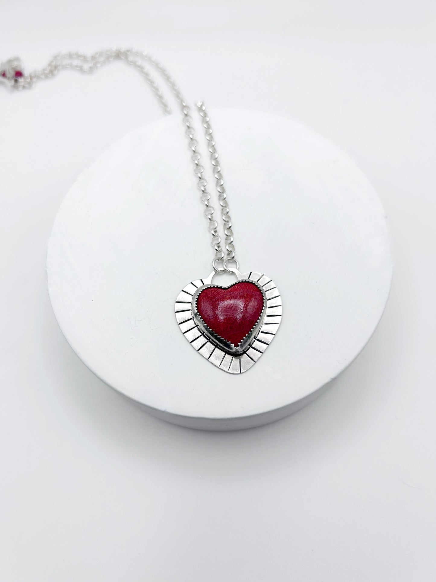 Red Coral Heart Necklace