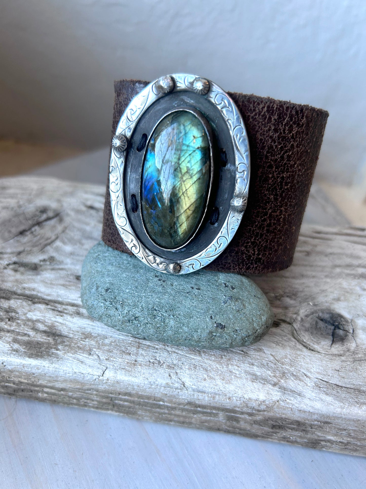 Labradorite + Sterling Cuff