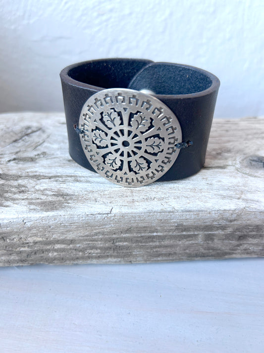Mandala Leather Cuff