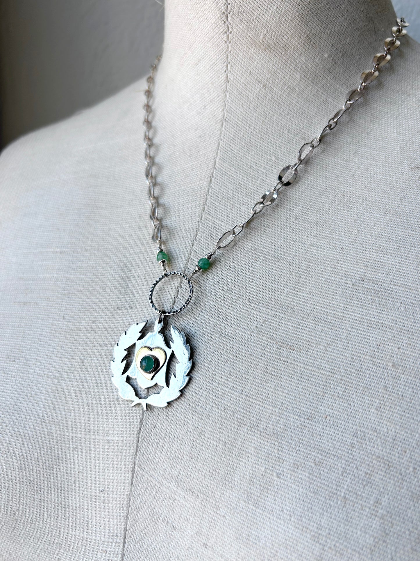 Antique Silver Medal Necklace