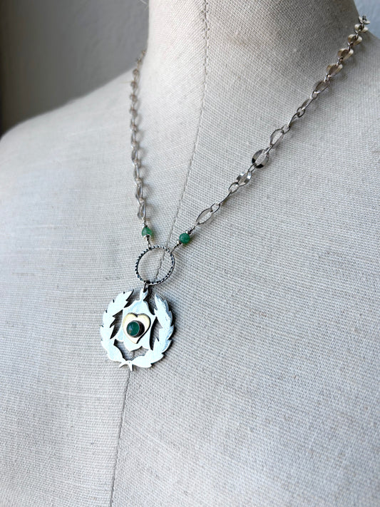 Antique Silver Medal Necklace