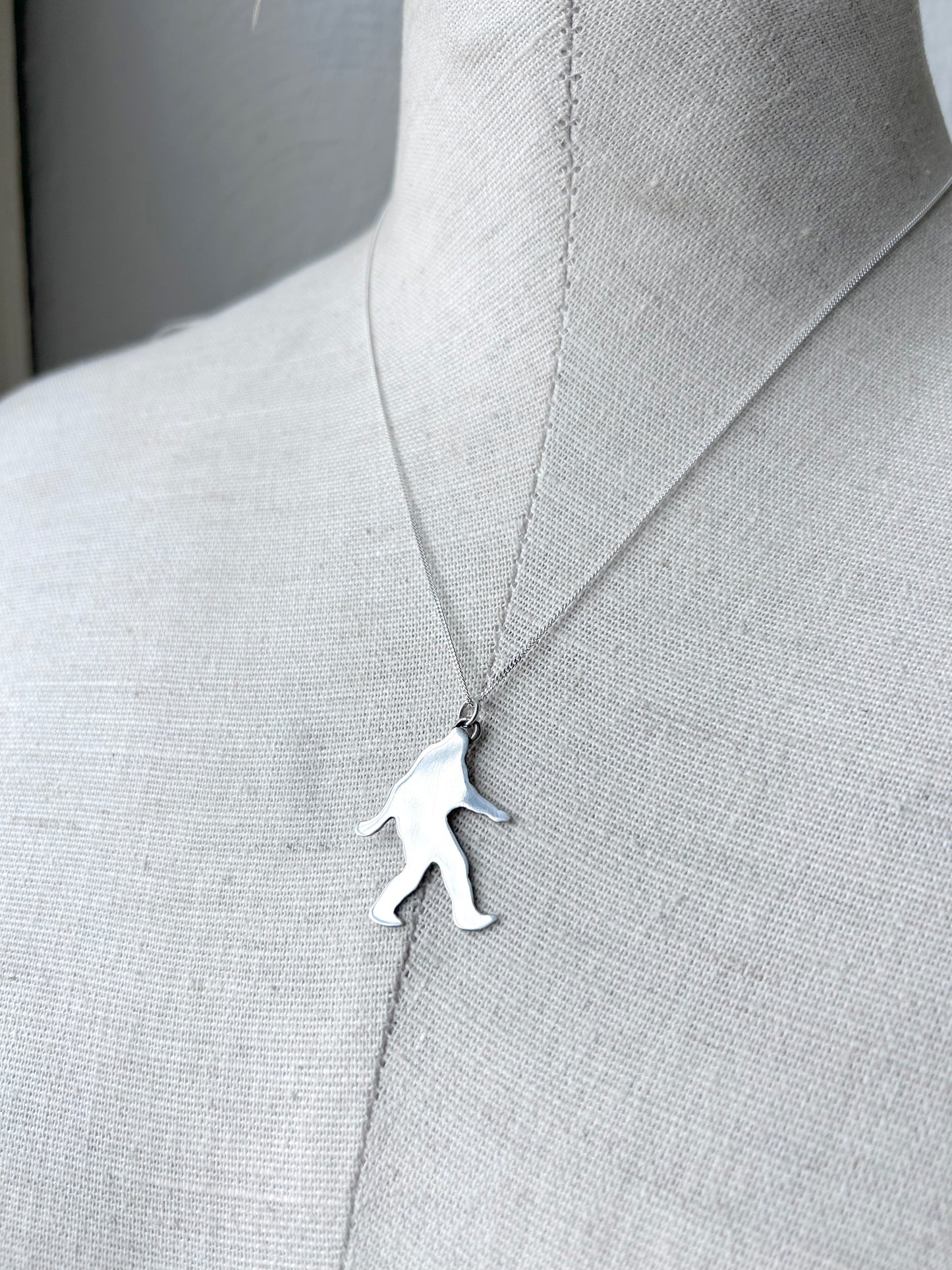Silver Bigfoot Necklace